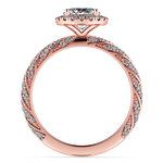 Halo Rose Gold Rope Engagement Ring | Thumbnail 02