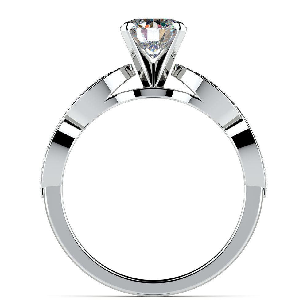 Infinity Twist Cathedral Diamond Engagement Ring in White Gold | 02