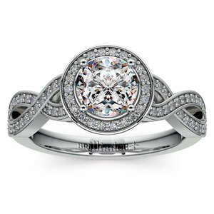 Platinum Infinity Halo Engagement Ring