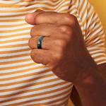 Inset Men's Engagement Ring In Damascus Steel | Thumbnail 07