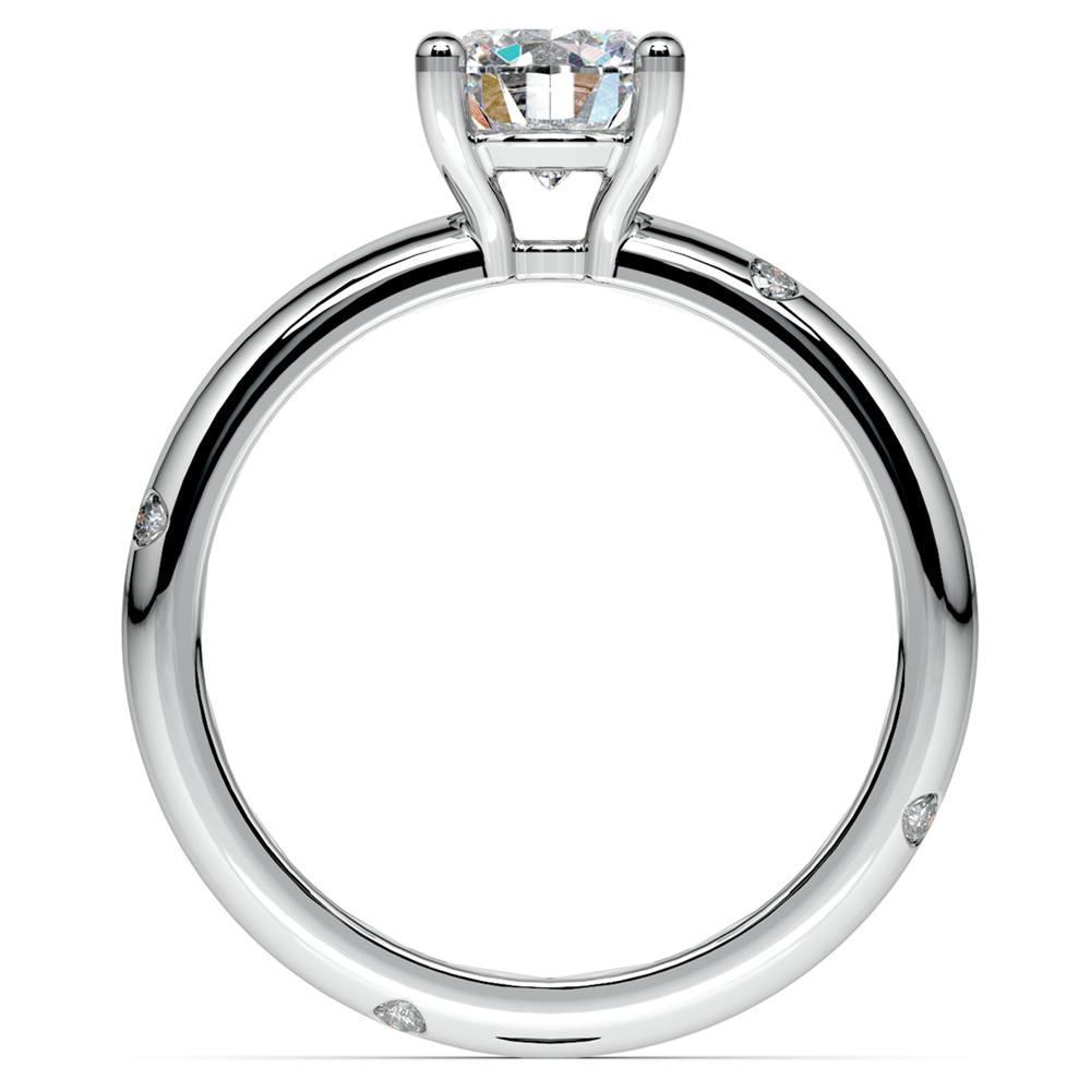 Inset Diamond Engagement Ring in White Gold | 02