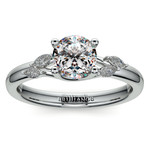 Inspired Diamond Leaf Engagement Ring In Platinum | Thumbnail 01
