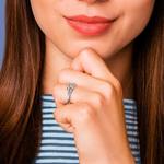 Inspired Diamond Leaf Engagement Ring In Platinum | Thumbnail 07