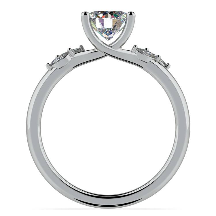 Inspired Diamond Leaf Engagement Ring In Platinum | 02