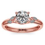 Inspired Diamond Leaf Engagement Ring In Rose Gold | Thumbnail 01