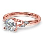Inspired Diamond Leaf Engagement Ring In Rose Gold | Thumbnail 04
