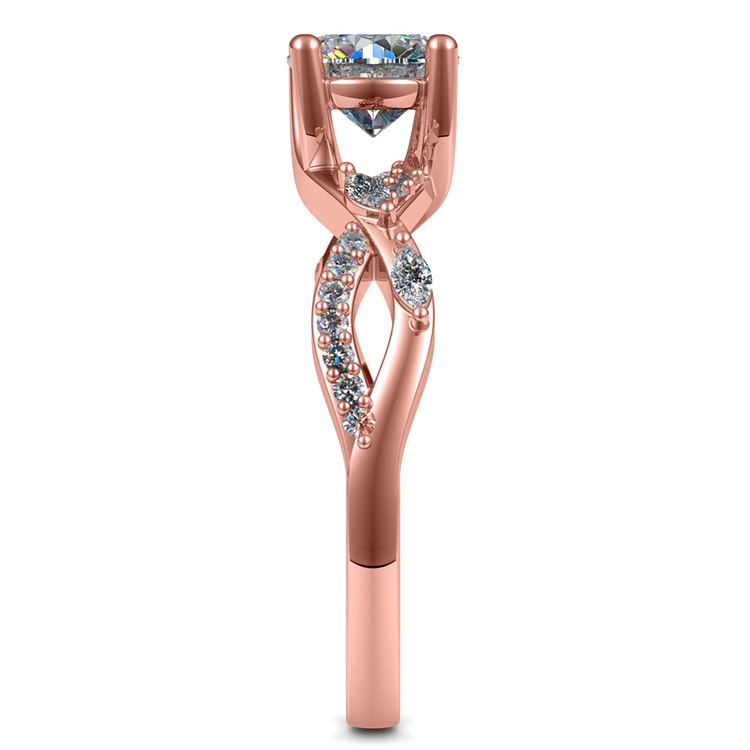 Diamond Ivy Engagement Ring In Rose Gold (Inspired By Florida Ivy) | 03