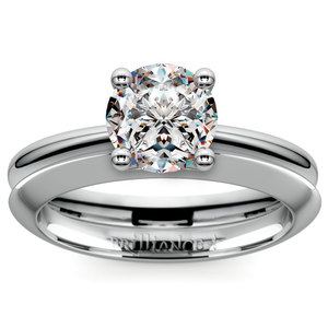 Knife Edge Engagement Ring And Wedding Band In Platinum