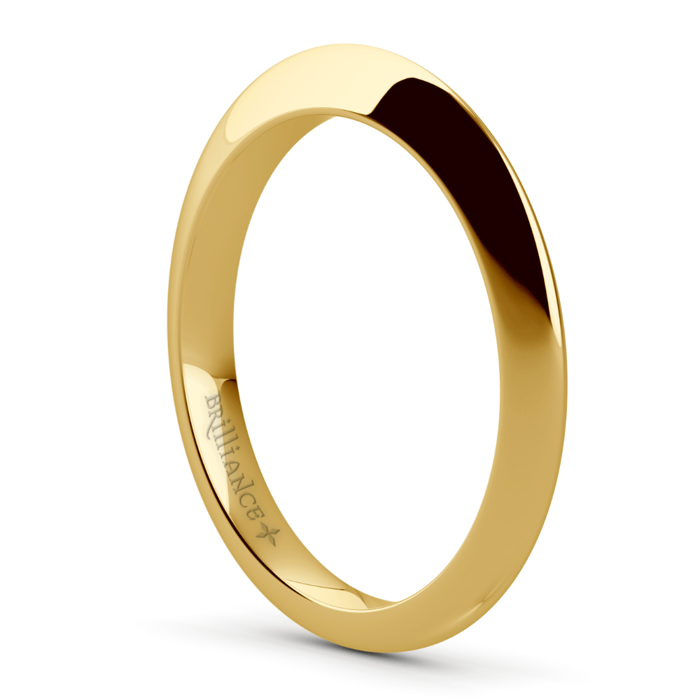Knife Edge Engagement Ring And Wedding Band In Yellow Gold