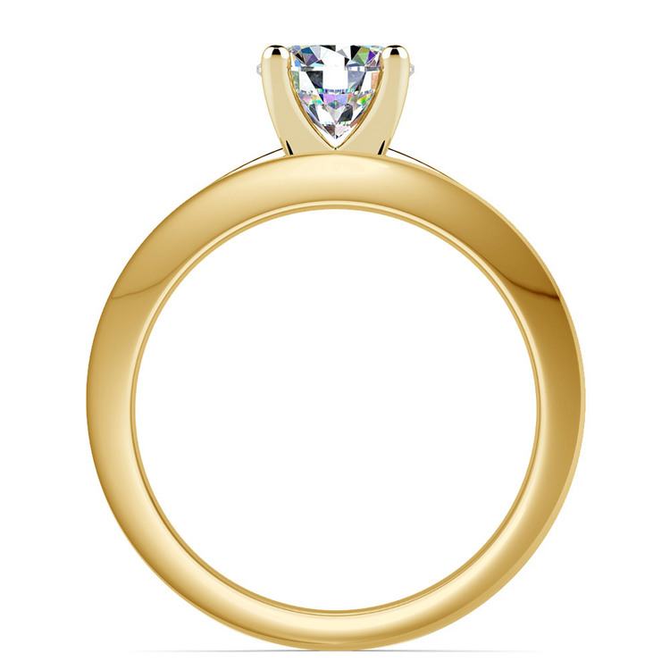 Knife Edge Engagement Ring And Wedding Band In Yellow Gold | 02