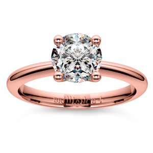 Knife Edge Solitaire Engagement Ring in Rose Gold