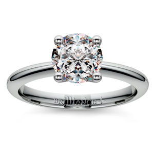 Knife Edge Solitaire Engagement Ring in White Gold