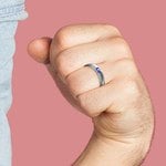 Men's Engagement Ring with Baguette Sapphire | Thumbnail 07