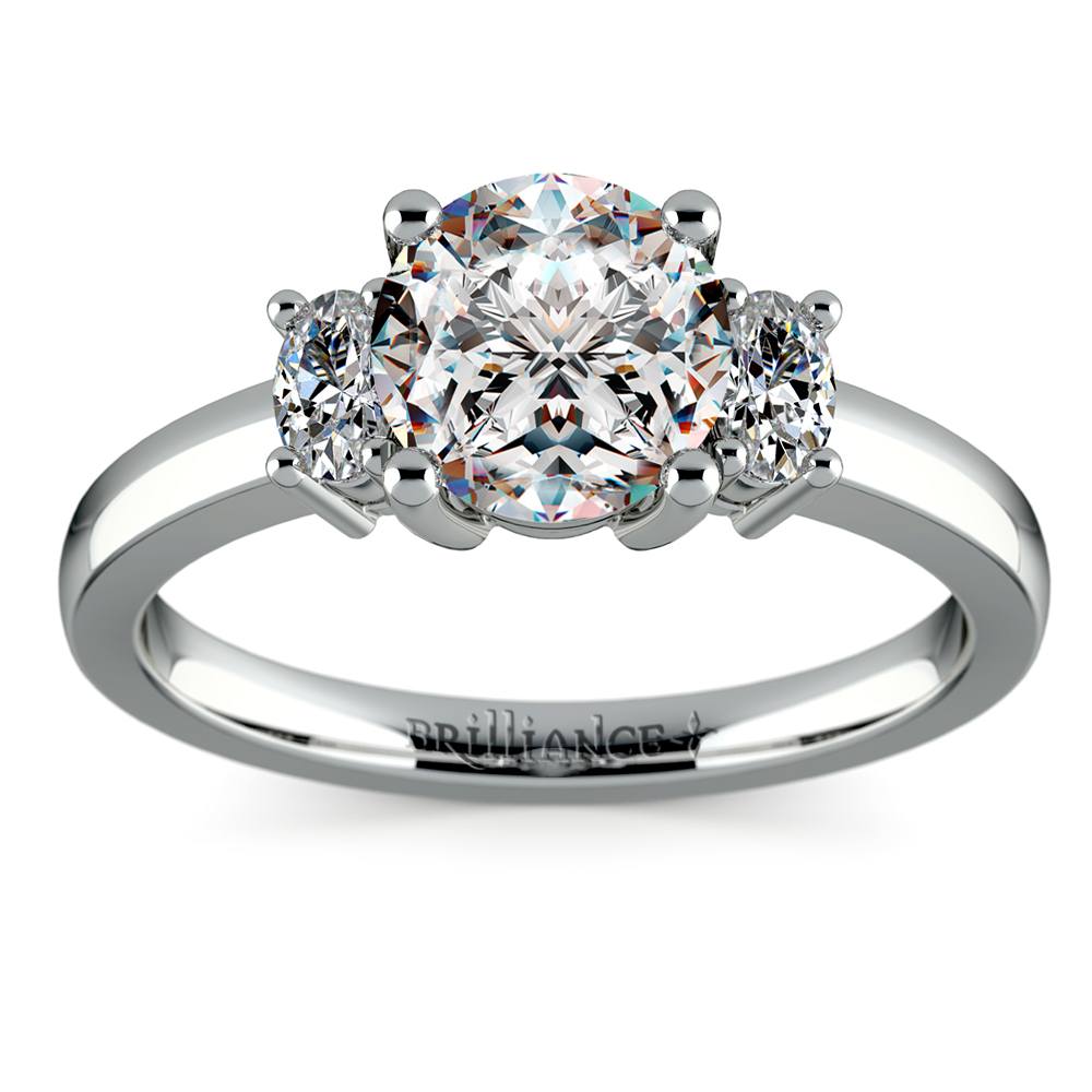 Oval Diamond Engagement Ring in White Gold (1/3 ctw) | Zoom
