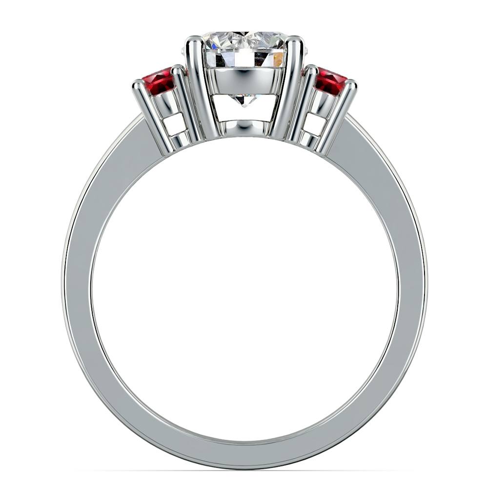 Oval Ruby Gemstone Engagement Ring in Platinum | 02