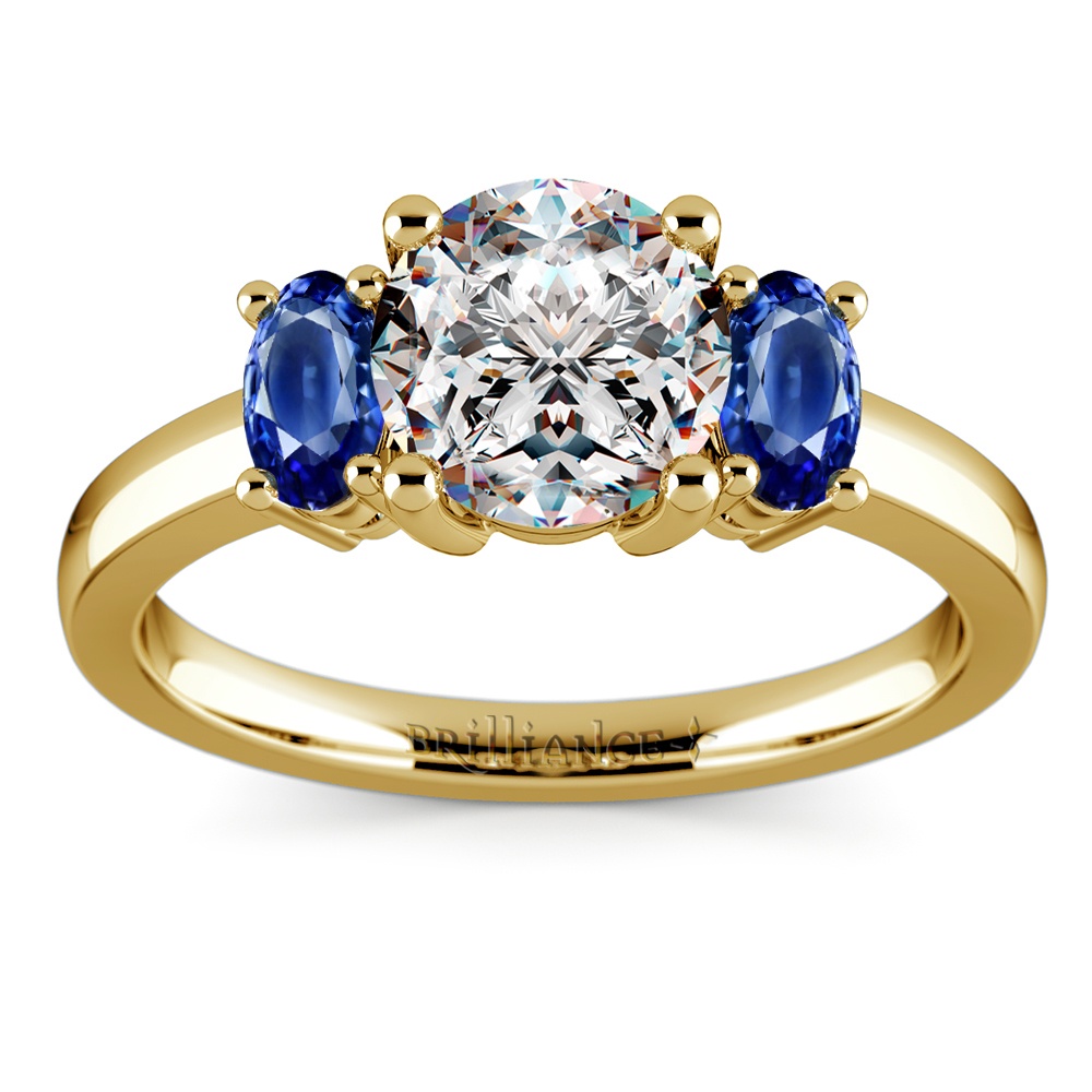 Oval Sapphire Gemstone Engagement Ring in Yellow Gold | Zoom