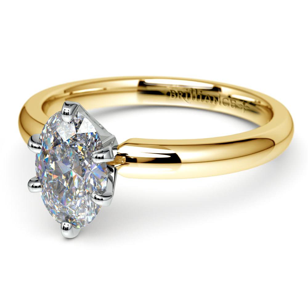 Gold Oval Solitaire Engagement Ring (0.33 Carat Diamond) | 01