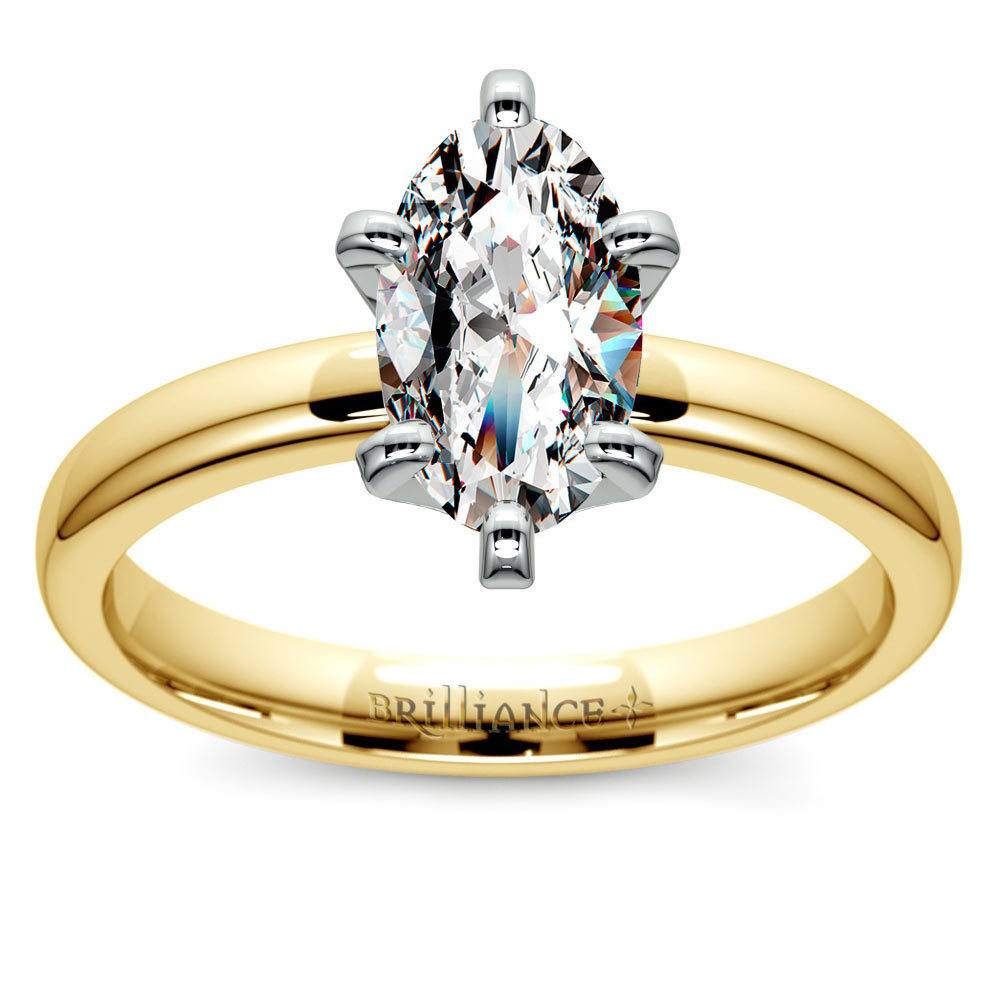 Gold Oval Solitaire Engagement Ring (0.33 Carat Diamond) | 02