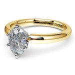 Gold Band Solitaire with Oval Diamond (0.75 Carat Diamond) | Thumbnail 01