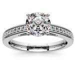 Pave Cathedral Diamond Engagement Ring in White Gold (1/4 ctw) | Thumbnail 01