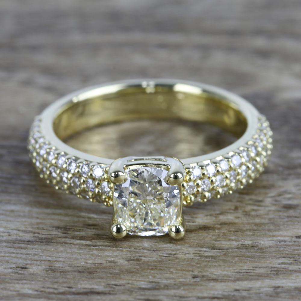 Pave Diamond Engagement Ring in Yellow Gold | 05