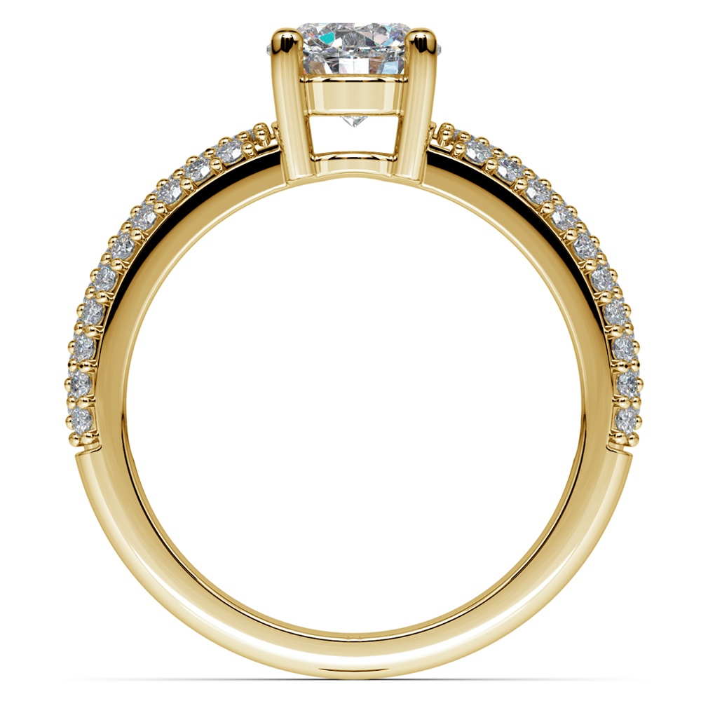 Pave Diamond Engagement Ring in Yellow Gold | 02