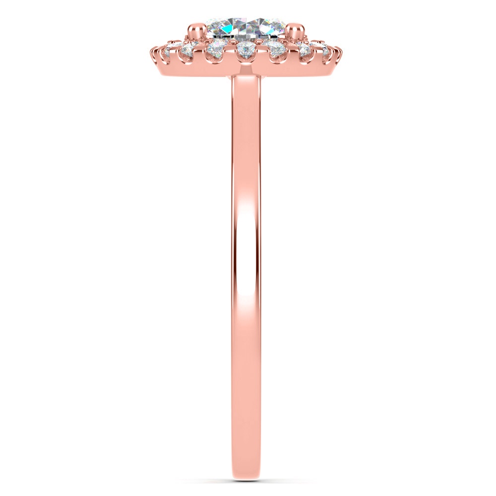 Pave Halo Diamond Engagement Ring in Rose Gold | 03