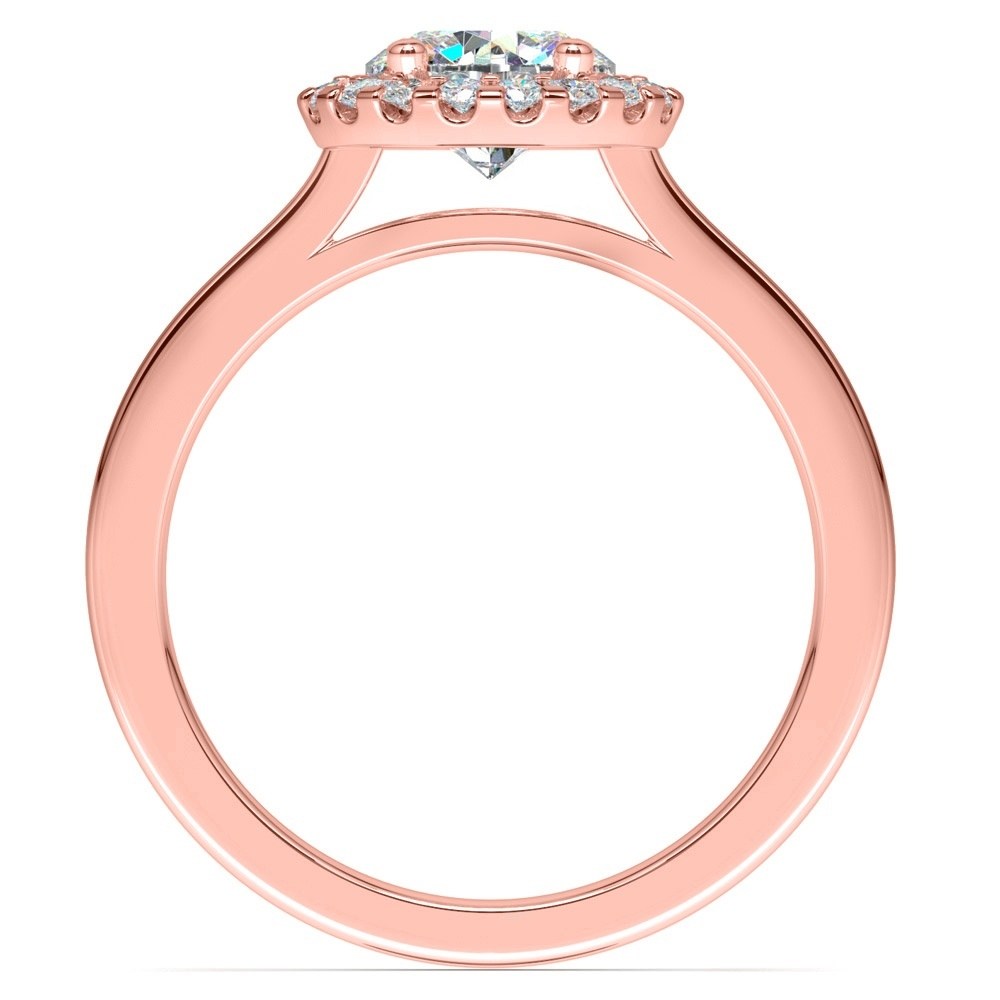 Pave Halo Diamond Engagement Ring in Rose Gold | 02
