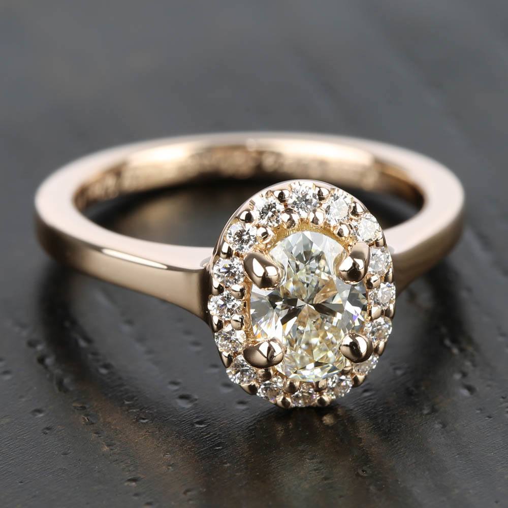Pave Halo Diamond Engagement Ring in Rose Gold | 05