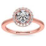 Pave Halo Diamond Engagement Ring in Rose Gold | Thumbnail 01