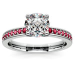 Pave Ruby Gemstone Engagement Ring in Platinum | Thumbnail 01