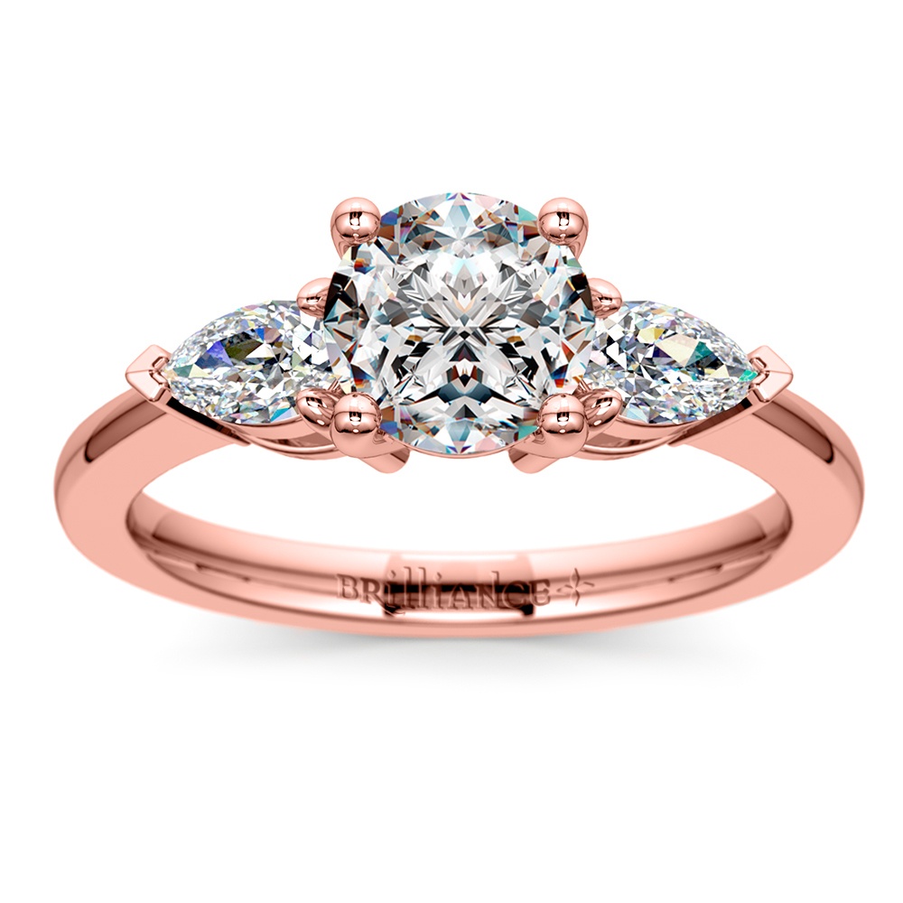 Pear Diamond Engagement Ring in Rose Gold (1/2 ctw) | Zoom