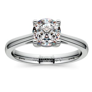 Petite Cathedral Solitaire Engagement Ring in Palladium