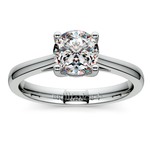 Petite Cathedral Solitaire Engagement Ring in White Gold | Thumbnail 01