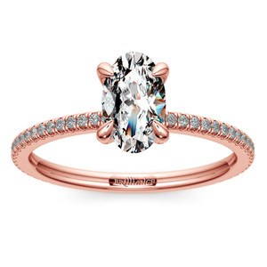 Petite Engagement Ring With Diamond Prongs In Rose Gold