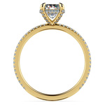 Petite Engagement Ring With Diamond Prongs In Yellow Gold | Thumbnail 02