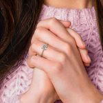Petite Engagement Ring With Diamond Prongs In Yellow Gold | Thumbnail 06
