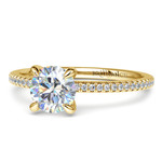 Petite Engagement Ring With Diamond Prongs In Yellow Gold | Thumbnail 04