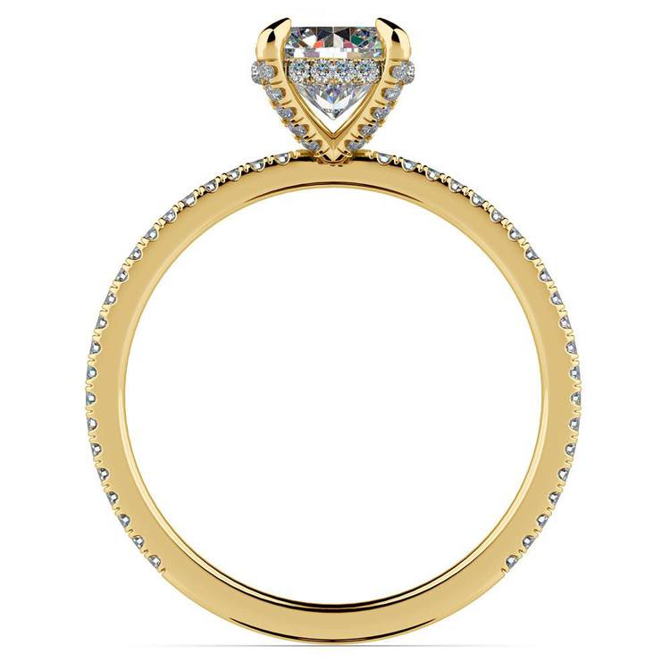 Petite Engagement Ring With Diamond Prongs In Yellow Gold | 02