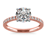 Petite Pave Diamond Engagement Ring in Rose Gold (1/4 ctw) | Thumbnail 01
