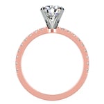 Petite Pave Diamond Engagement Ring in Rose Gold (1/4 ctw) | Thumbnail 02