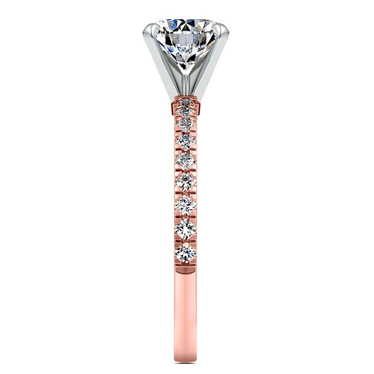 Petite Pave Diamond Engagement Ring in Rose Gold (1/4 ctw) | 03