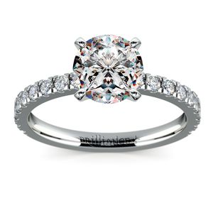 Petite Pave Diamond Engagement Ring in Palladium (1/3 ctw)