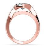 Princess Bezel Diamond Bridge Engagement Ring In Rose Gold | Thumbnail 02