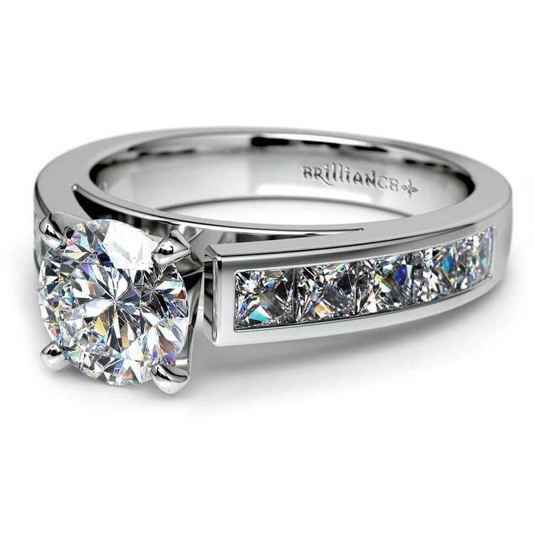 Princess Channel Diamond Engagement Ring in White Gold (1 ctw) | 04