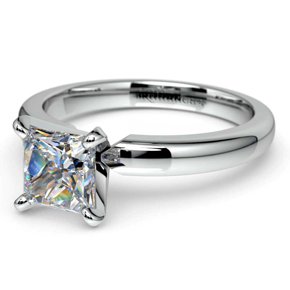 Princess Cut Diamond Preset Engagement Ring In Platinum (1 ctw) | Zoom