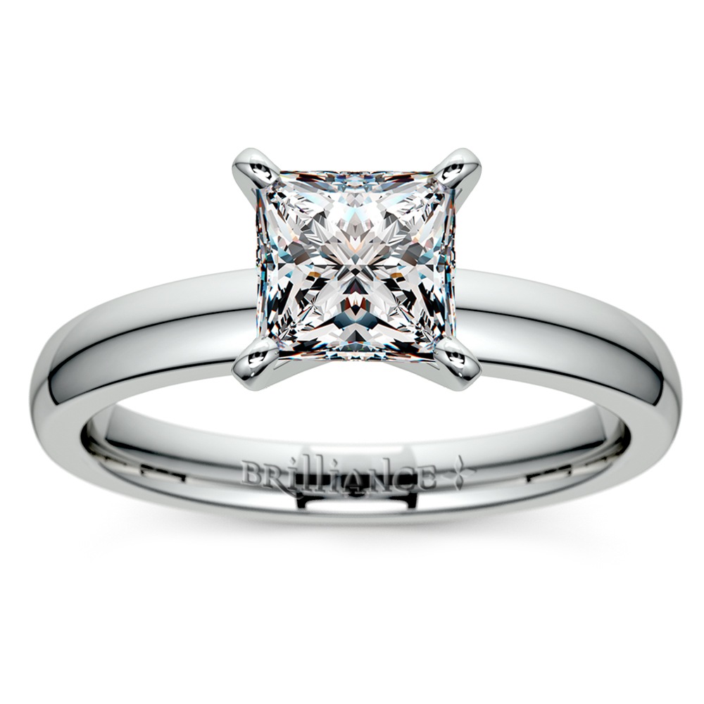 Princess Cut Diamond Preset Engagement Ring In Platinum (1 ctw) | 02