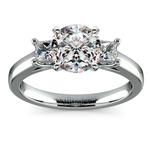 Princess Trellis Diamond Engagement Ring in Platinum (1/3 ctw)
