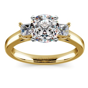 Princess Trellis Diamond Engagement Ring in Yellow Gold (1/3 ctw) 