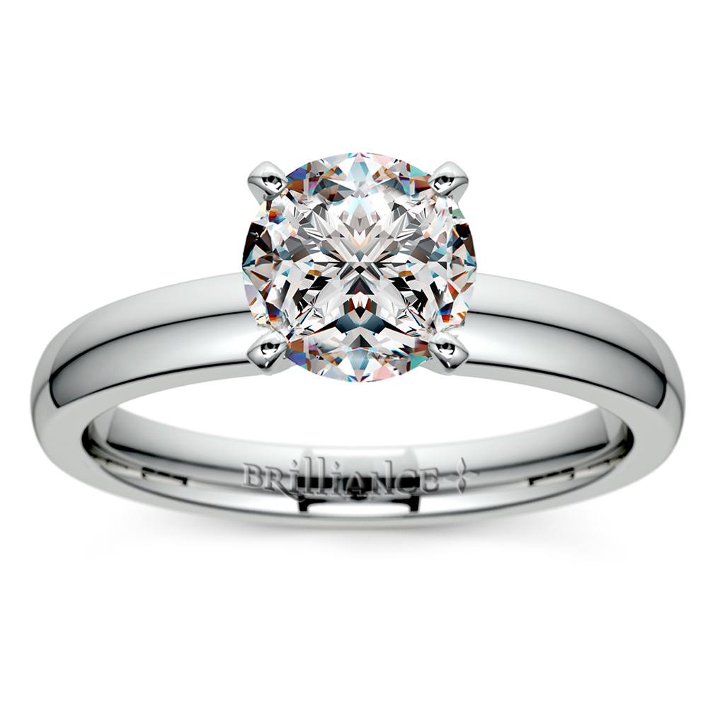 3/4 Ct Round Cut Diamond Solitaire Engagement Ring In White Gold | 02